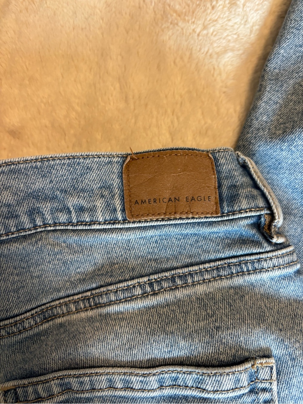 American Eagle Outfitters Light Blue Distressed Wide Leg Jeans - Picture 4 of 6